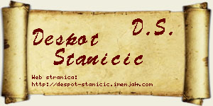 Despot Staničić vizit kartica
